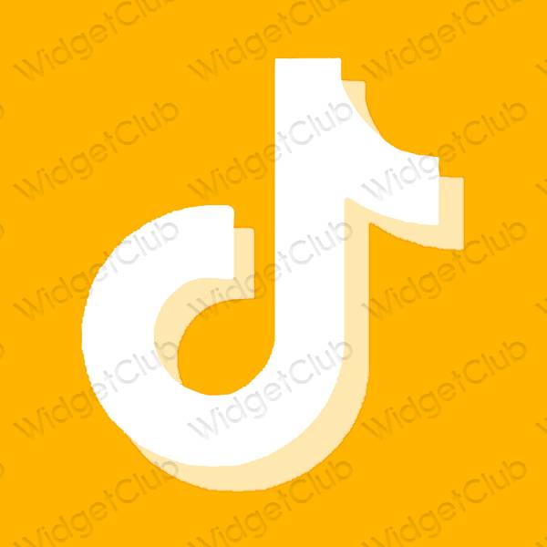 Estetyka Pomarańczowy TikTok ikony aplikacji