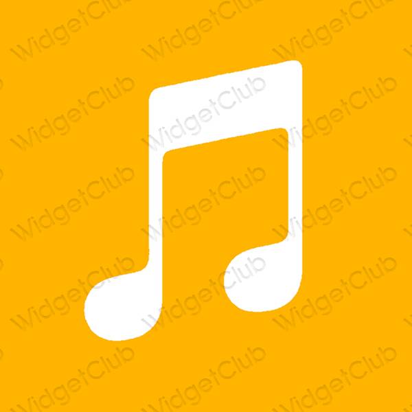 Estético laranja Music ícones de aplicativos