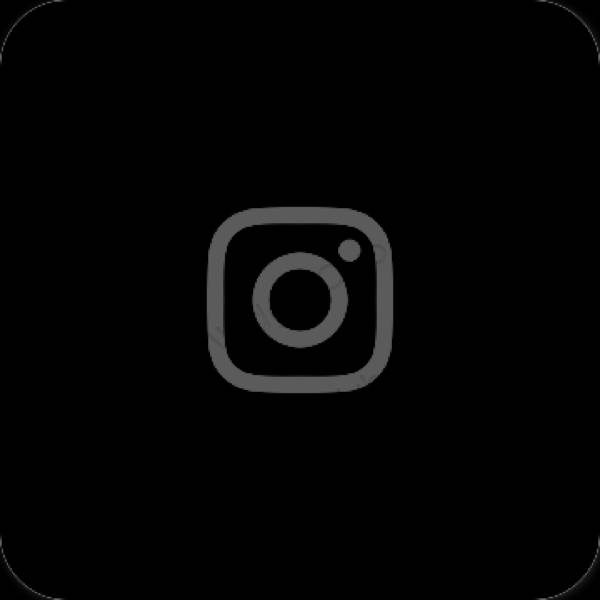 Estetik hitam Instagram ikon aplikasi