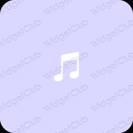 جمالي ليلكي Apple Music أيقونات التطبيق