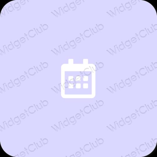 Estetinis violetinė Calendar programėlių piktogramos