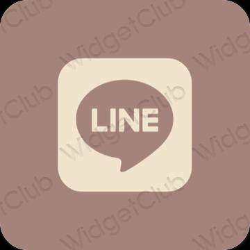 Естетски браон LINE иконе апликација