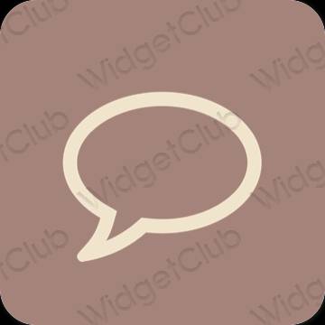Estetyka brązowy Messages ikony aplikacji