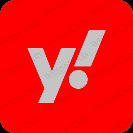 Aesthetic red Yahoo! app icons