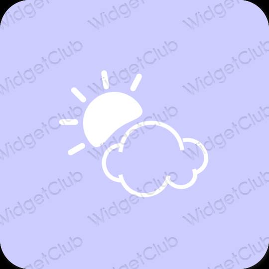 Естетичен пастелно синьо Weather икони на приложения
