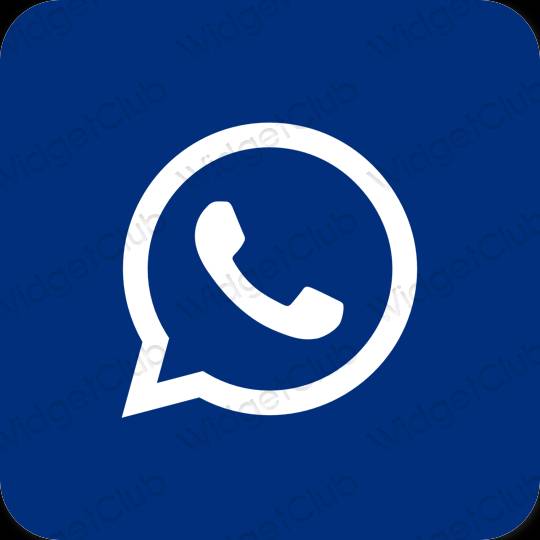 Esteettinen sininen WhatsApp sovelluskuvakkeet