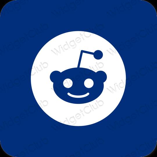 Estetyka niebieski Reddit ikony aplikacji