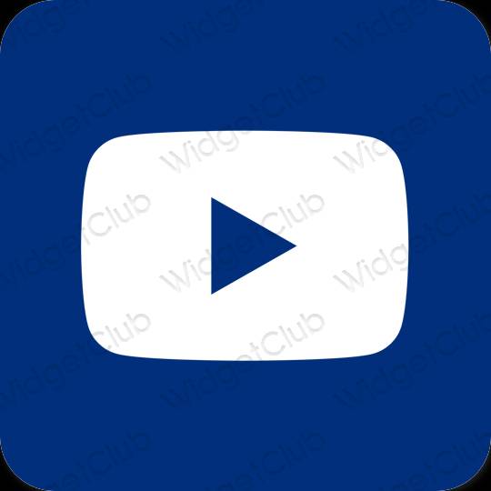 Esteetiline sinine Youtube rakenduste ikoonid