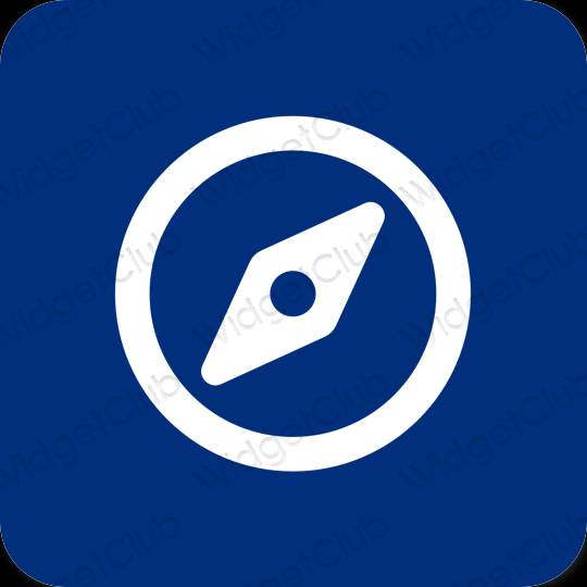 Aesthetic blue Safari app icons