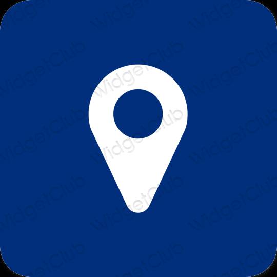 Αισθητικός μπλε Google Map εικονίδια εφαρμογών