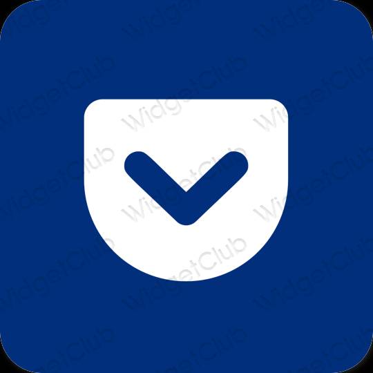 Æstetisk blå Pocket app ikoner