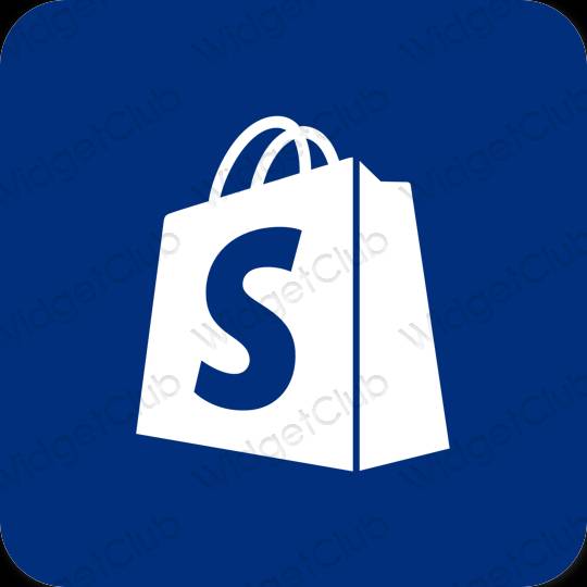Esthétique bleu Shopify icônes d'application