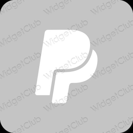 Estético cinzento Paypal ícones de aplicativos