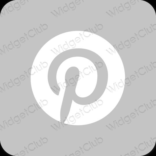 Estetické sivá Pinterest ikony aplikácií