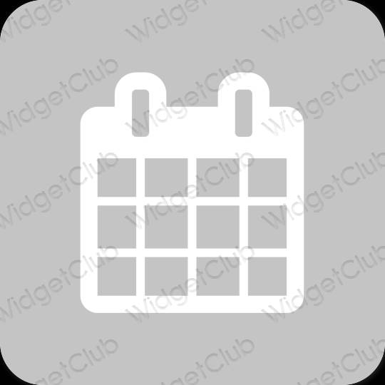 эстетический серый Calendar значки приложений
