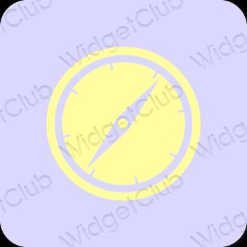 Estetsko vijolična Safari ikone aplikacij