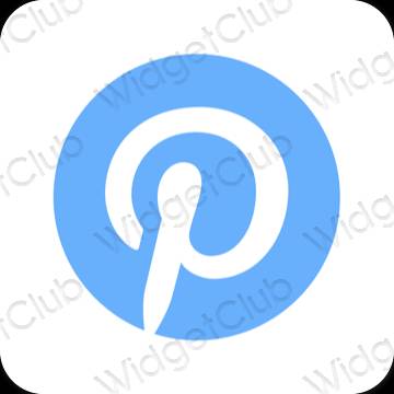 Αισθητικός μπλε Pinterest εικονίδια εφαρμογών