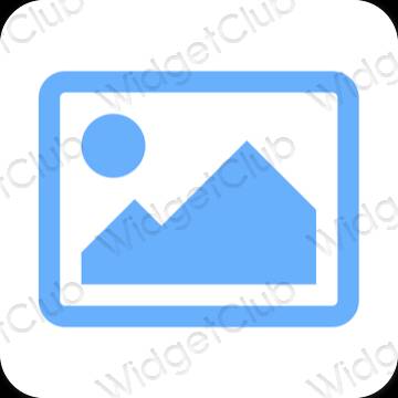 Æstetisk blå Photos app ikoner