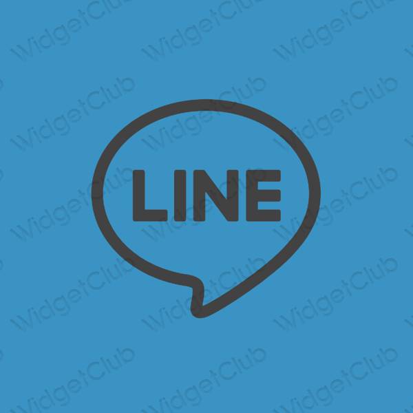 Æstetisk blå LINE app ikoner