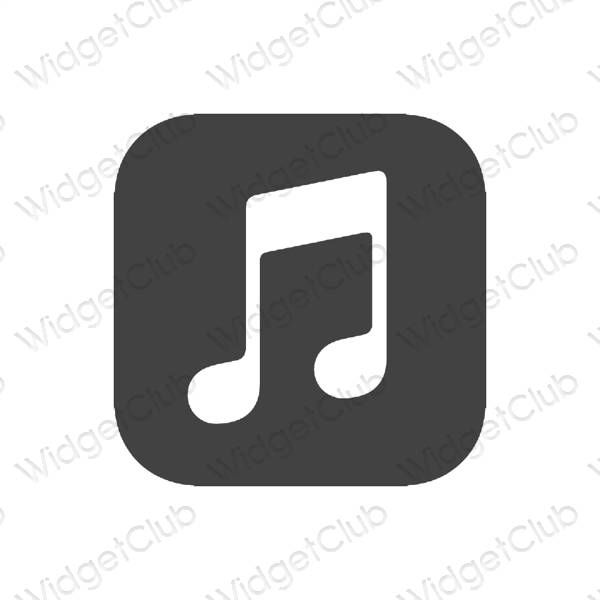 Estetický šedá Music ikony aplikací