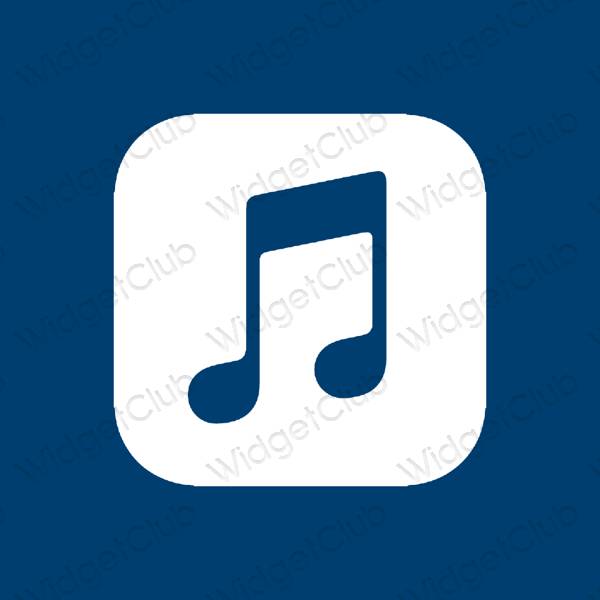 Æstetisk blå Music app ikoner