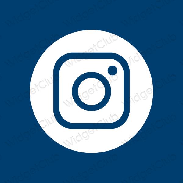Естетичний блакитний Instagram значки програм