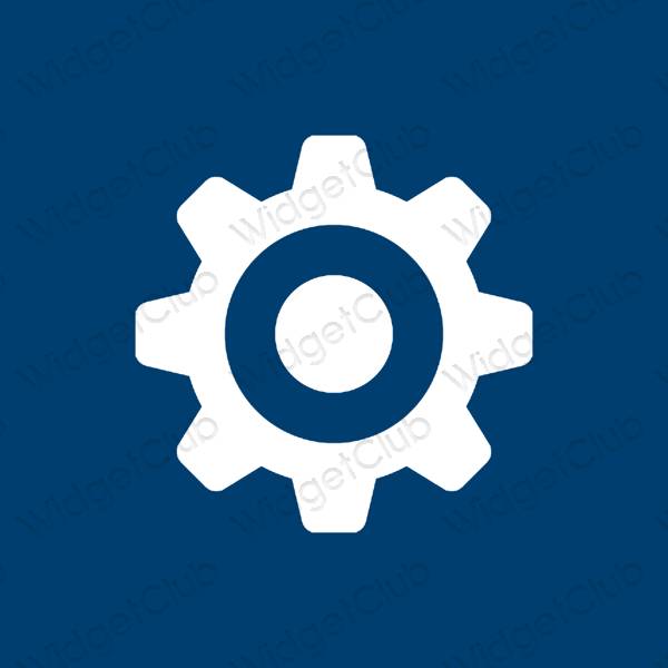 Esteetiline sinine Settings rakenduste ikoonid