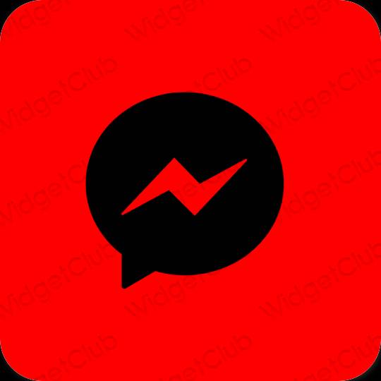 Estetik kırmızı Messages uygulama simgeleri