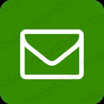 جمالي لون أخضر Mail أيقونات التطبيق