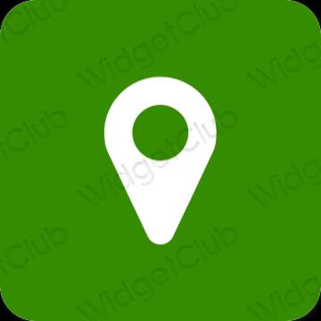 审美的 绿色 Map 应用程序图标