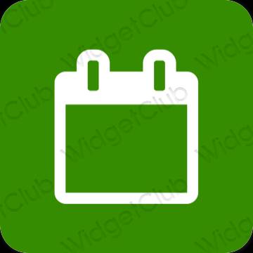 Αισθητικός πράσινος Calendar εικονίδια εφαρμογών