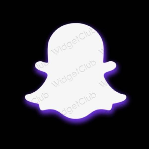 Aesthetic black snapchat app icons