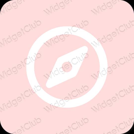 審美的 粉色的 Safari 應用程序圖標