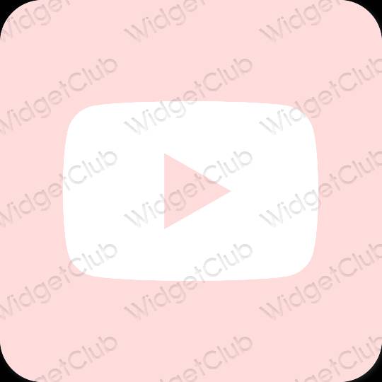 Esthétique rose pastel Youtube icônes d'application