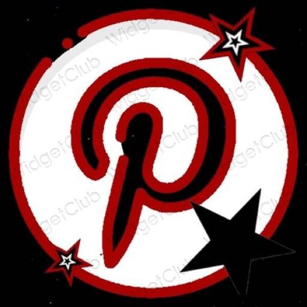 審美的 黑色的 Pinterest 應用程序圖標