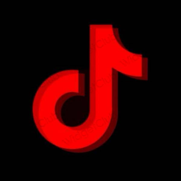 Estético Preto TikTok ícones de aplicativos