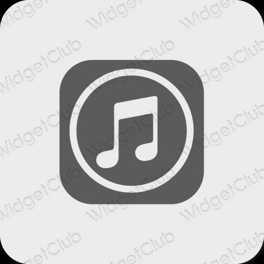 Estético gris Apple Music iconos de aplicaciones
