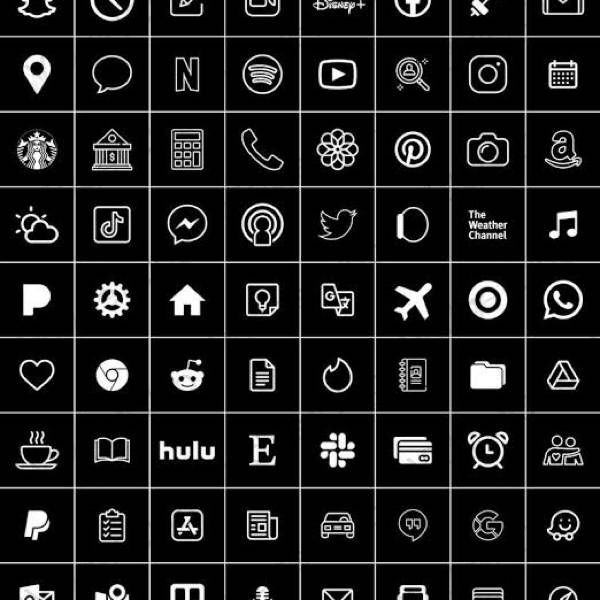 Aesthetic black Camera app icons