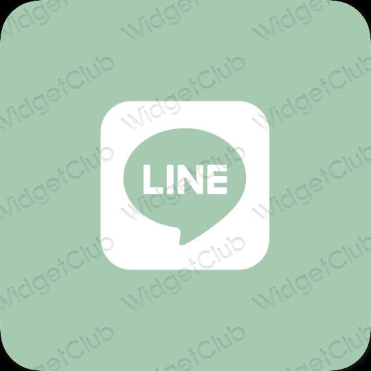 Aesthetic pastel blue LINE app icons