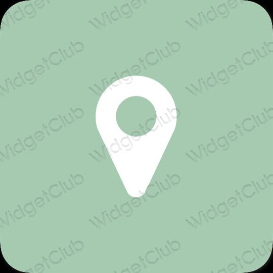 زیبایی شناسی آبی پاستلی Google آیکون های برنامه