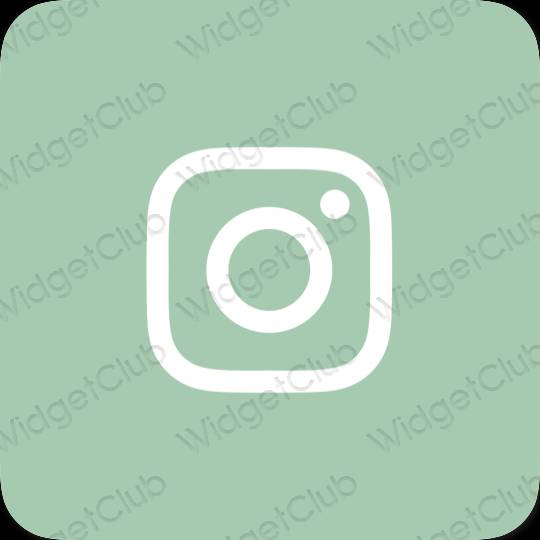 زیبایی شناسی آبی پاستلی Instagram آیکون های برنامه