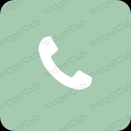 زیبایی شناسی آبی پاستلی Phone آیکون های برنامه