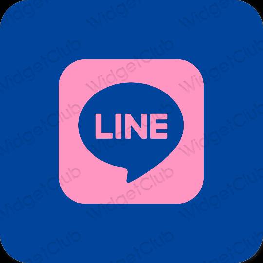 Aesthetic blue LINE app icons