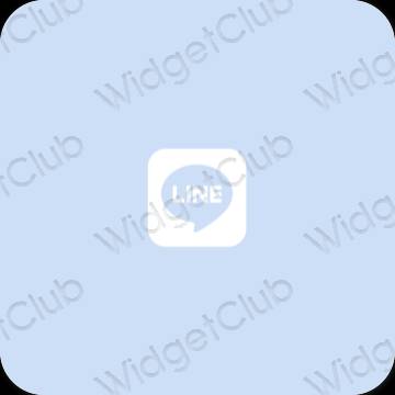 Æstetisk pastel blå LINE app ikoner