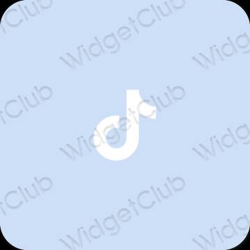 אֶסתֵטִי כחול פסטל TikTok סמלי אפליקציה