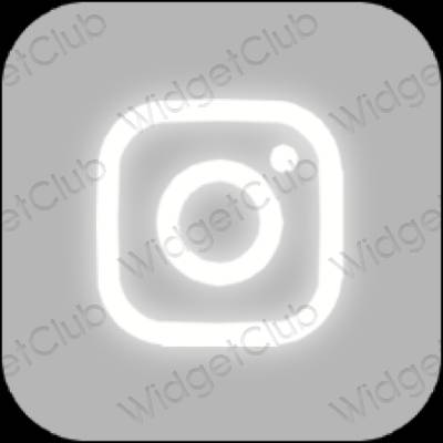 Estético gris Instagram iconos de aplicaciones