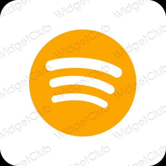 Естетичний помаранчевий Spotify значки програм