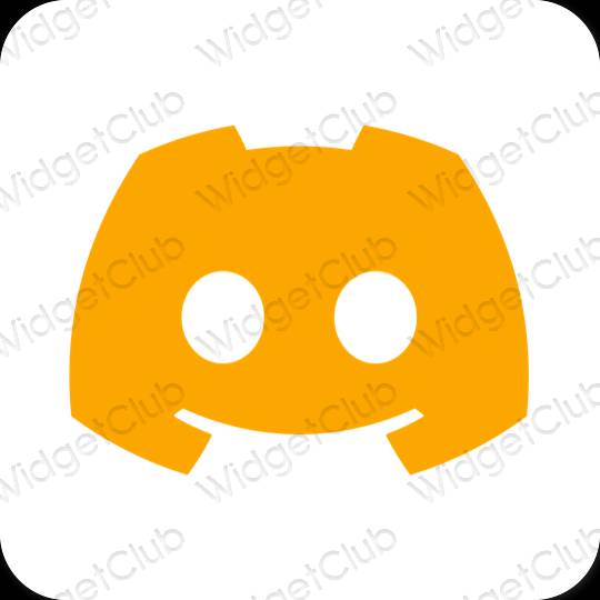 Esthétique orange discord icônes d'application