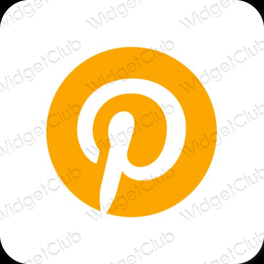 Естетичний помаранчевий Pinterest значки програм