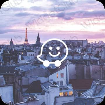 Esthetische Waze app-pictogrammen